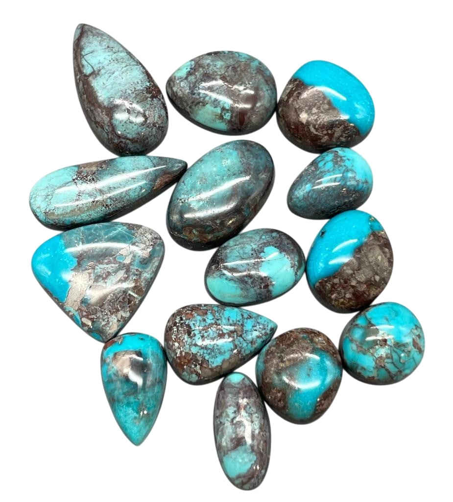 Approximately 100 Carats Of Bisbee Turquoise Cabochons