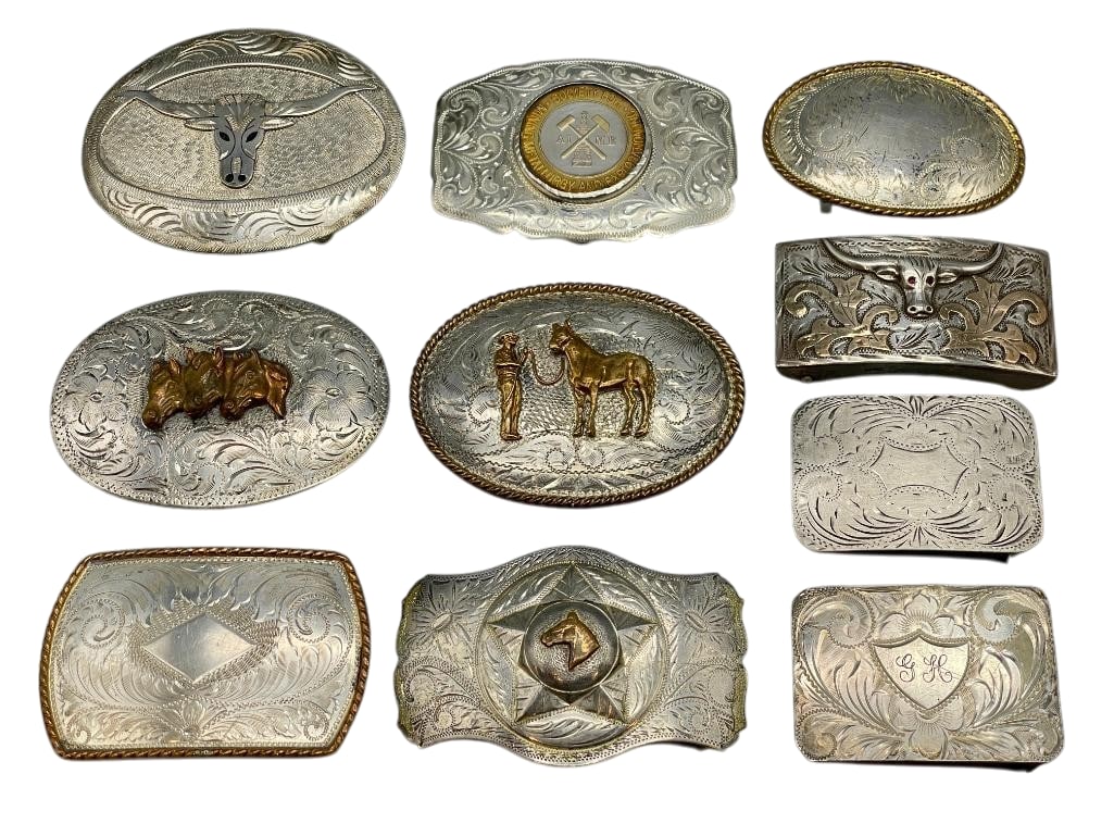 Group Of 10 Western Theme Belt Buckles (1 of 10)