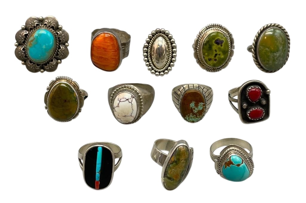 12 Sterling Silver Rings With Various Settings (1 of 13)