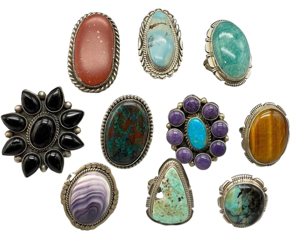 10 Sterling Silver Rings With Various Settings (1 of 12)