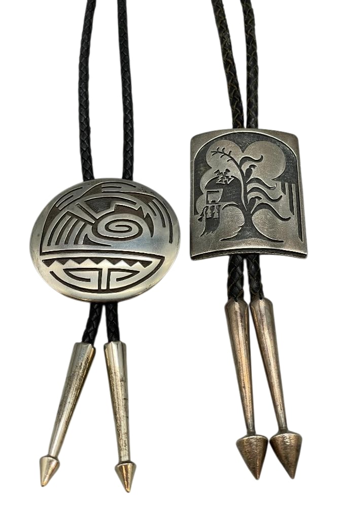 Two Nice Hopi Sterling Silver Bolo Ties By Hoyungowa And Holmes (1 of 15)