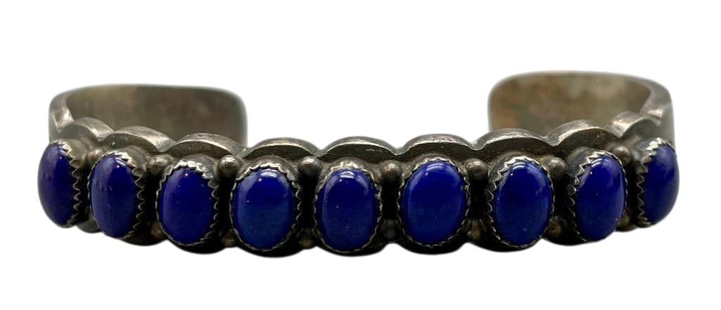 Nine Stone Lapis And Sterling Silver Bracelet (1 of 8)