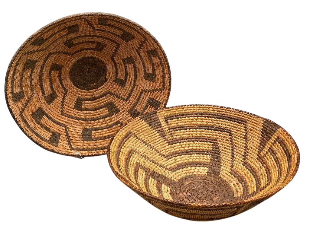 Two Antique Waves Or Fret Design Pima Baskets (1 of 9)