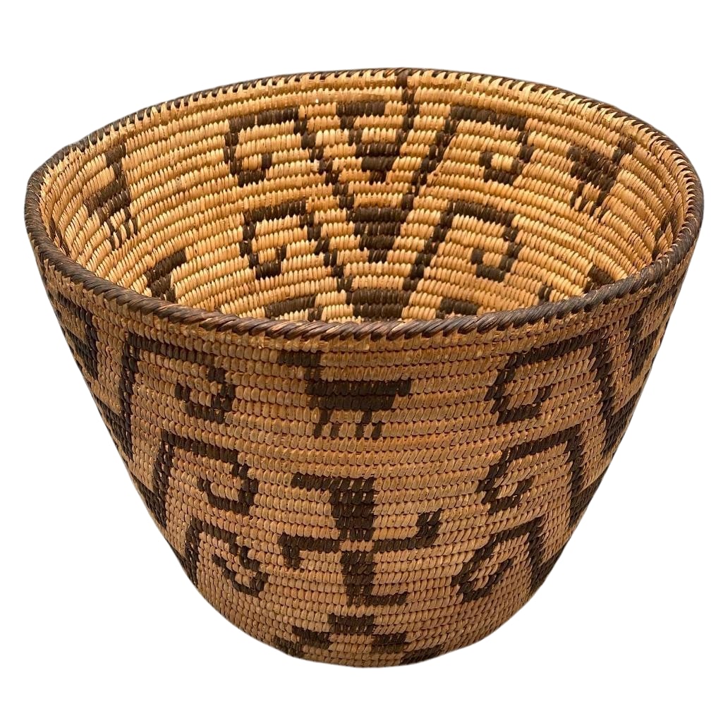 Antique Figural Whirling Log Design Pima Basket (1 of 9)