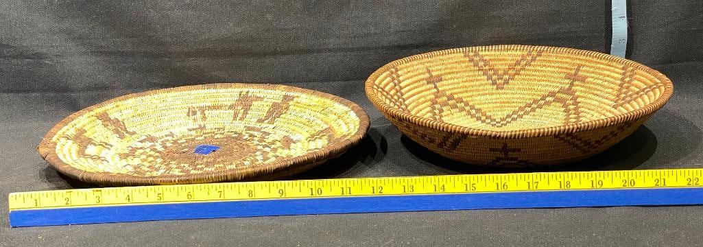 Two Antique Figural Apache Baskets - 10