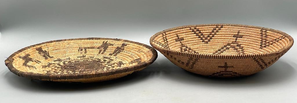 Two Antique Figural Apache Baskets - 6