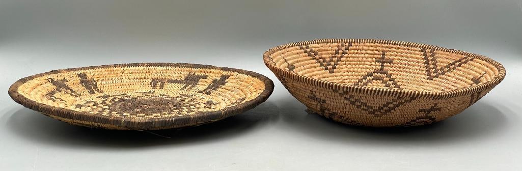 Two Antique Figural Apache Baskets - 7