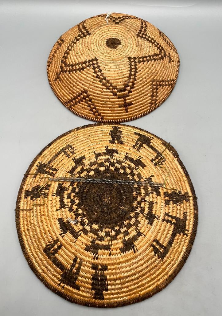 Two Antique Figural Apache Baskets - 9