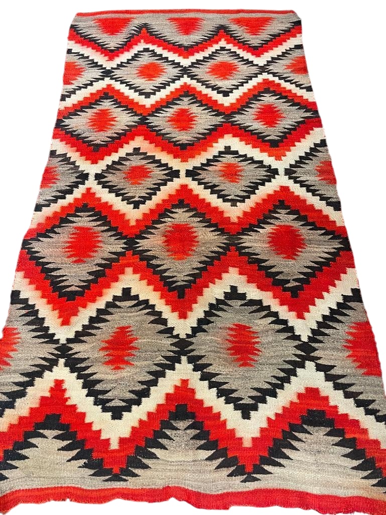 Large Navajo Diamond Pattern Pound Rug Circa 1920s (1 of 19)