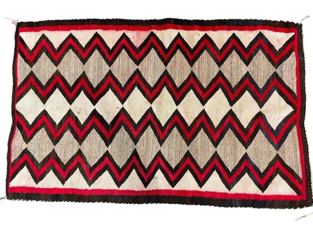 Vintage Zigzag Pattern Navajo Textile (1 of 14)