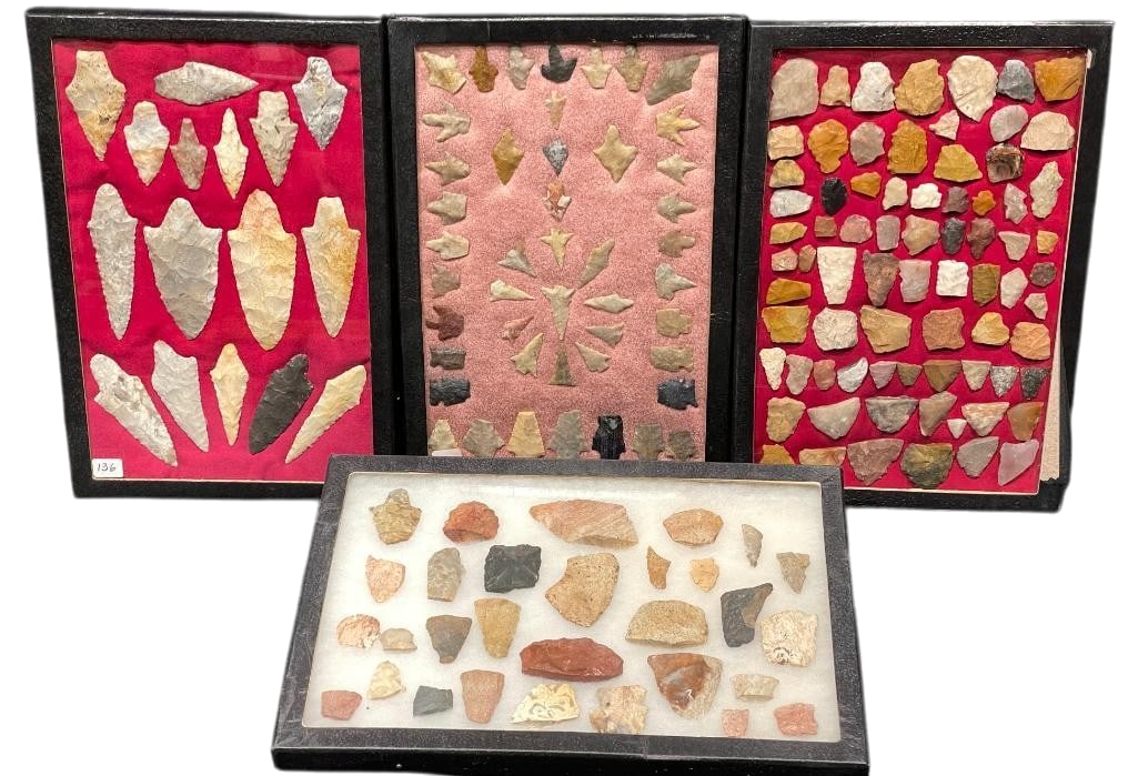 Four Frames With Stones Points, Knives, Etc - Prehistoric to Historic (1 of 9)