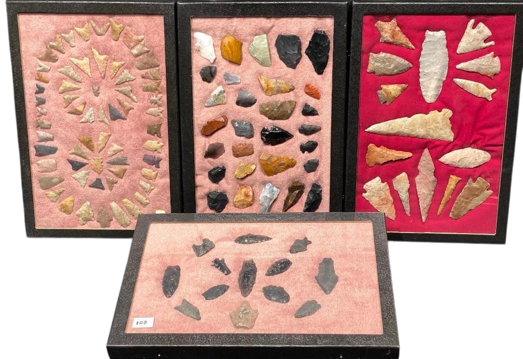 Four Frames With Stone Points, Knives, Etc - Prehistoric to Historic (1 of 9)