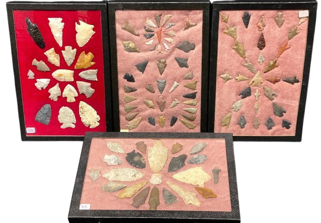 Four Frames With Stone Points, Knives, Etc. - Prehistoric to Historic (1 of 9)