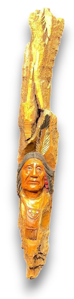 Native American Figure Carving Titled Red Grass by John Burke (1 of 13)