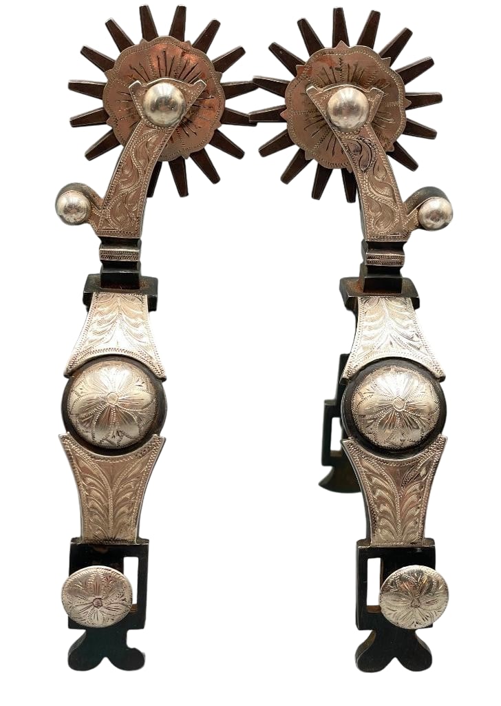 Pair Of Silver Overlay Buckaroo Style Spurs By John Wilson - New From Artist (1 of 12)
