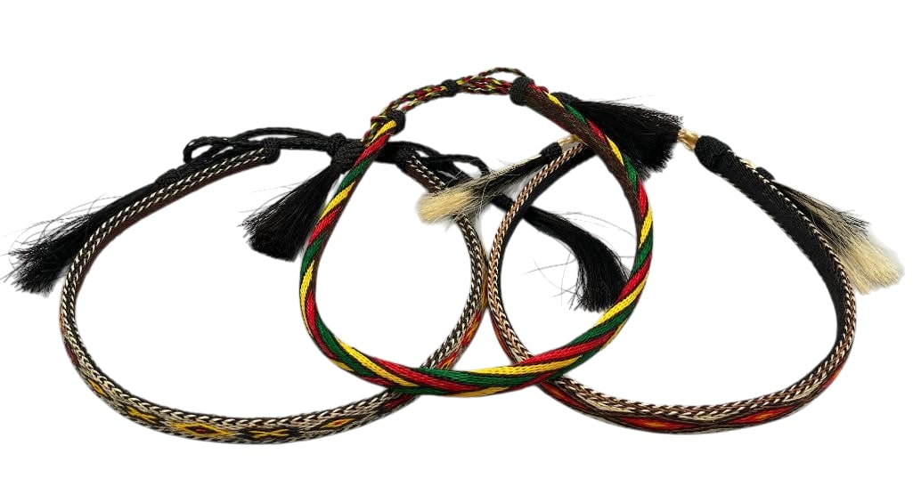 Group of Three Deer Lodge Hitched Horsehair Hatbands