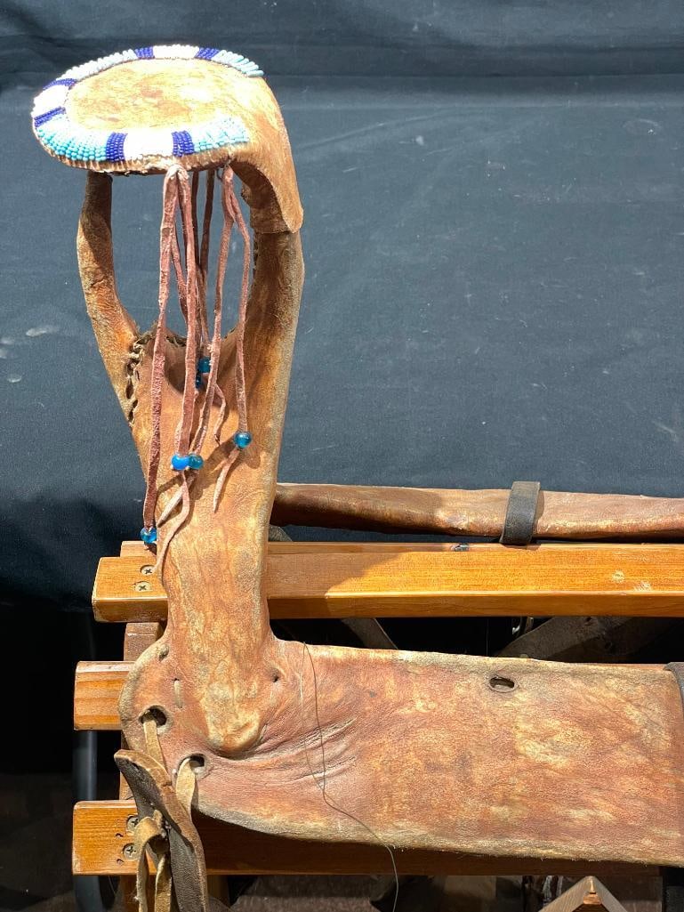 Vintage to Antique Plains Beaded Saddle - 4