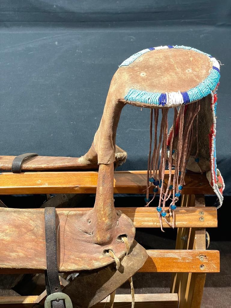 Vintage to Antique Plains Beaded Saddle - 5