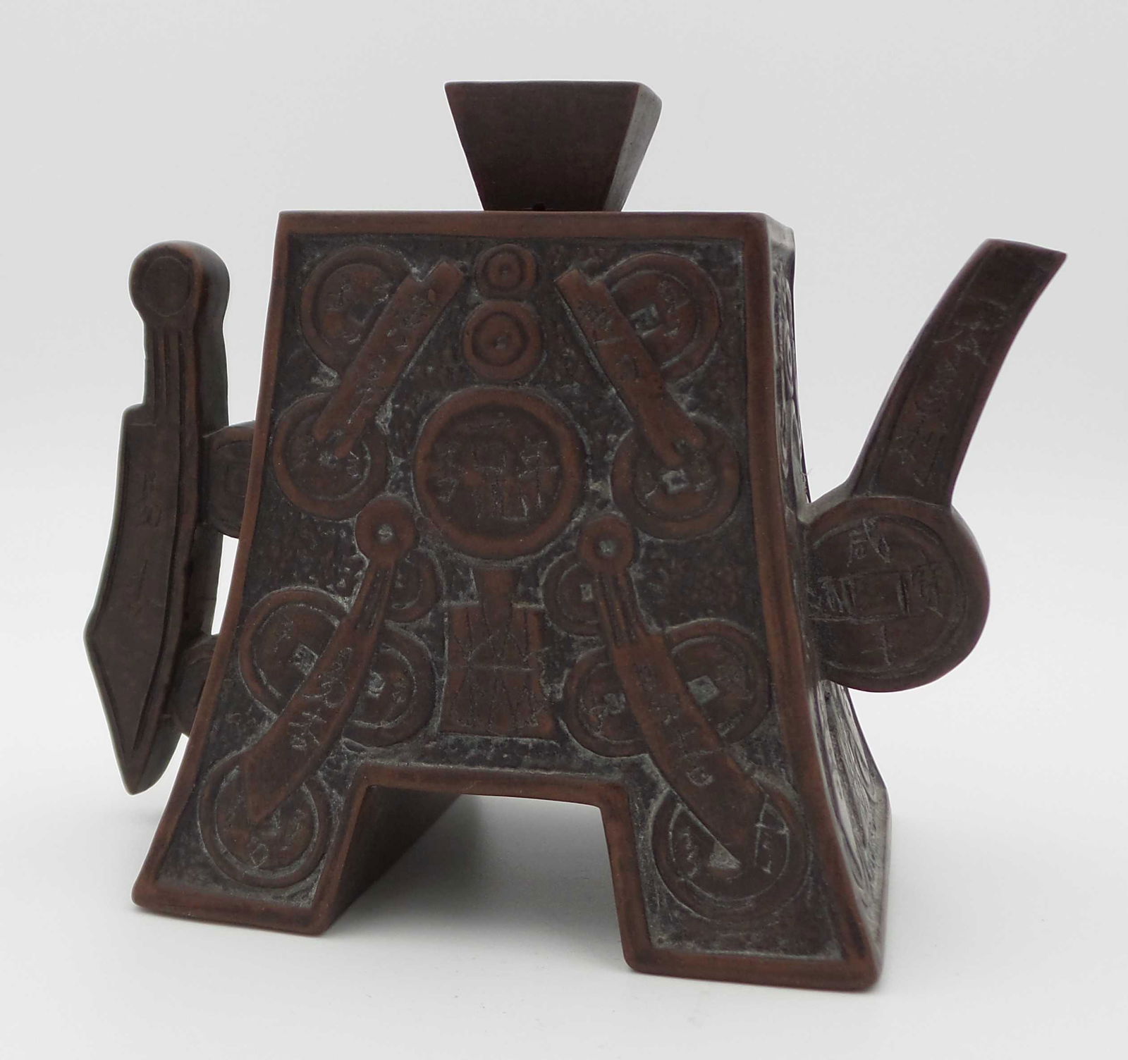 Vintage Chinese Brown Ceramic Tea Pot (1 of 9)