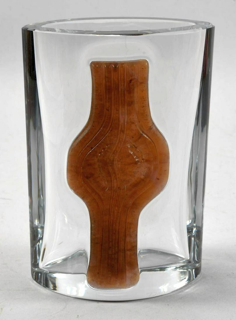 Vintage DAUM France Pate de Verre Art Glass Vase: Measures approx. 7 1/2" high