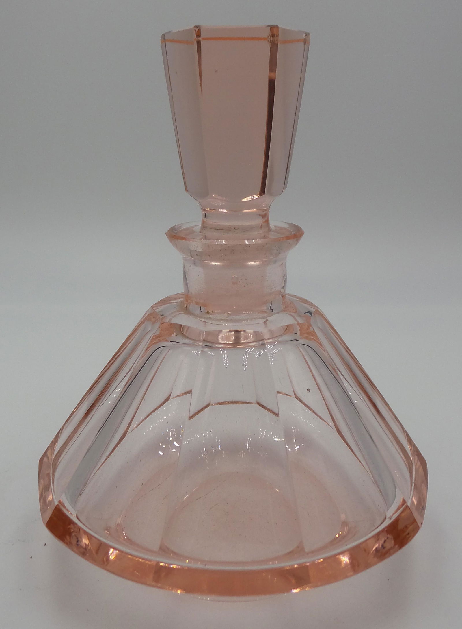 Vintage Art Deco Pink Depression Glass Perfume Bottle (1 of 16)