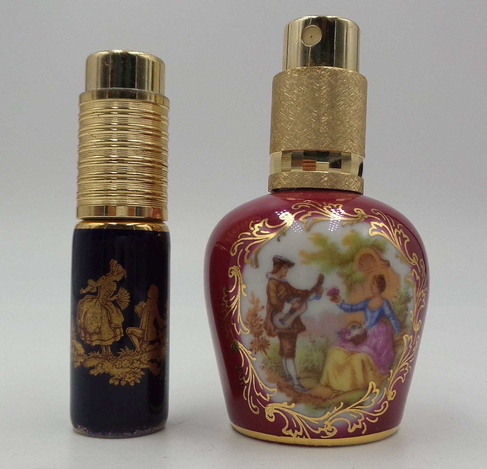 Pair of Vintage Limoges Porcelain Perfume Atomizers (1 of 13)