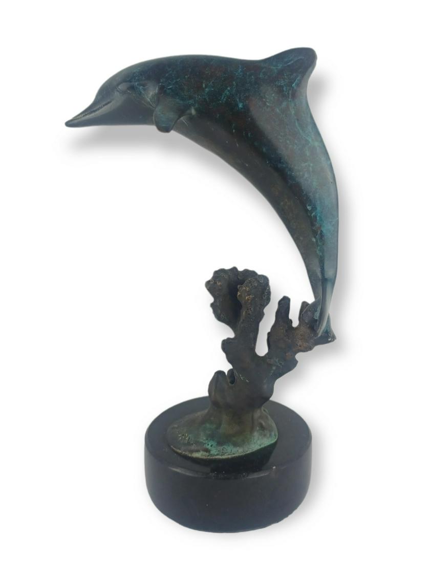DALE J. EVERS Bronze and Marble Sculpture of a Dolphin (1 of 5)