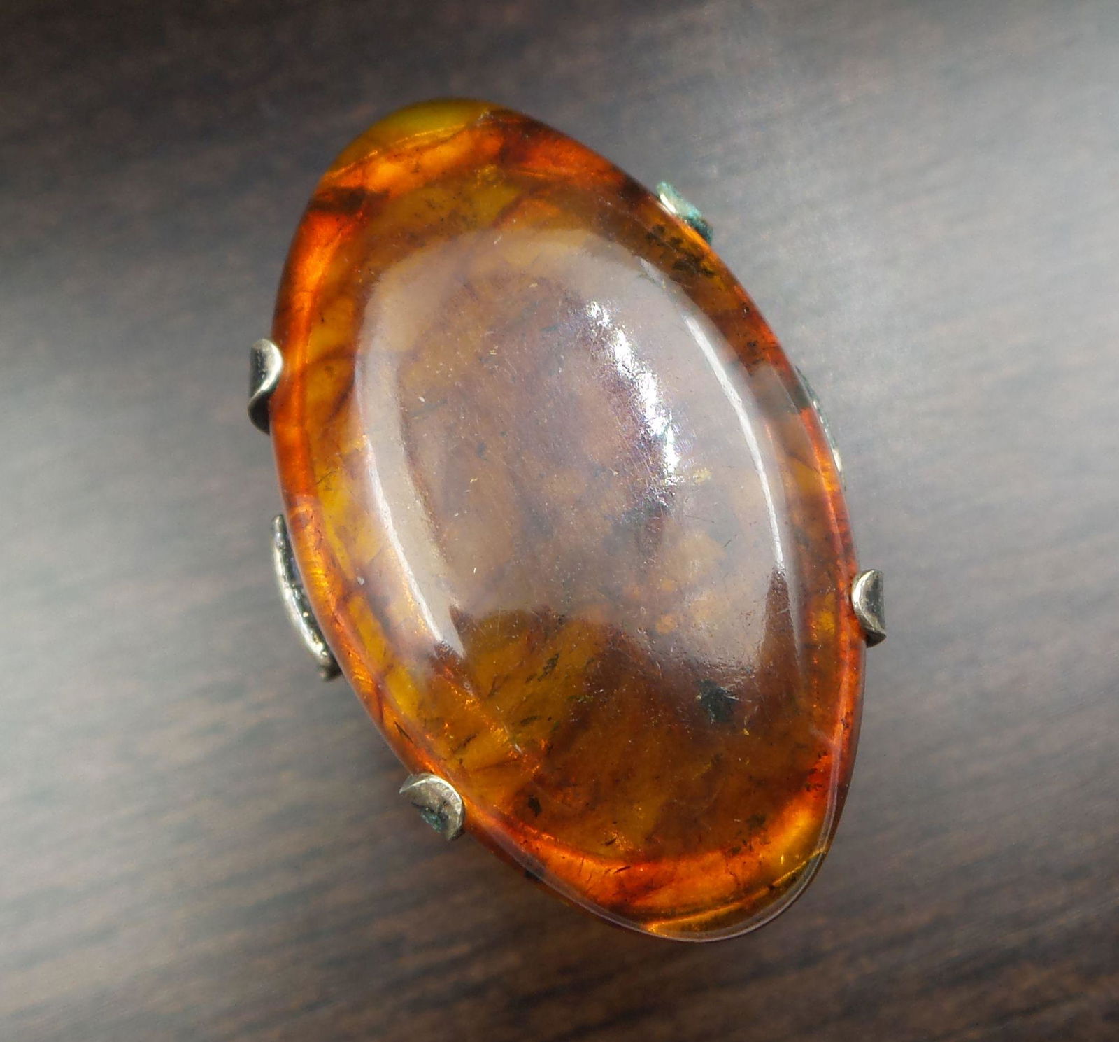 Vintage Northern / Eastern European Silver & Baltic Amber Designer Ring (1 of 7)