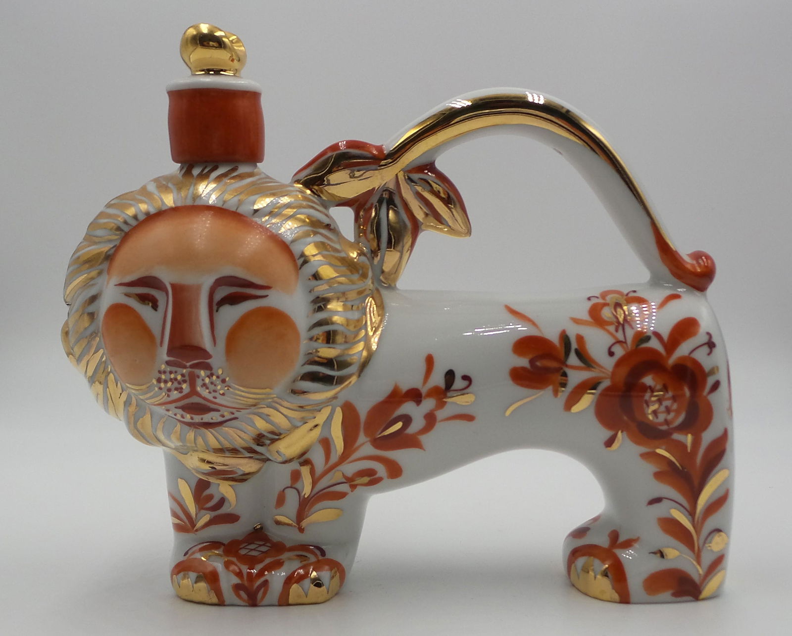 Vintage LOMONOSOV Russia Hand Painted Lion Porcelain Decanter (1 of 10)
