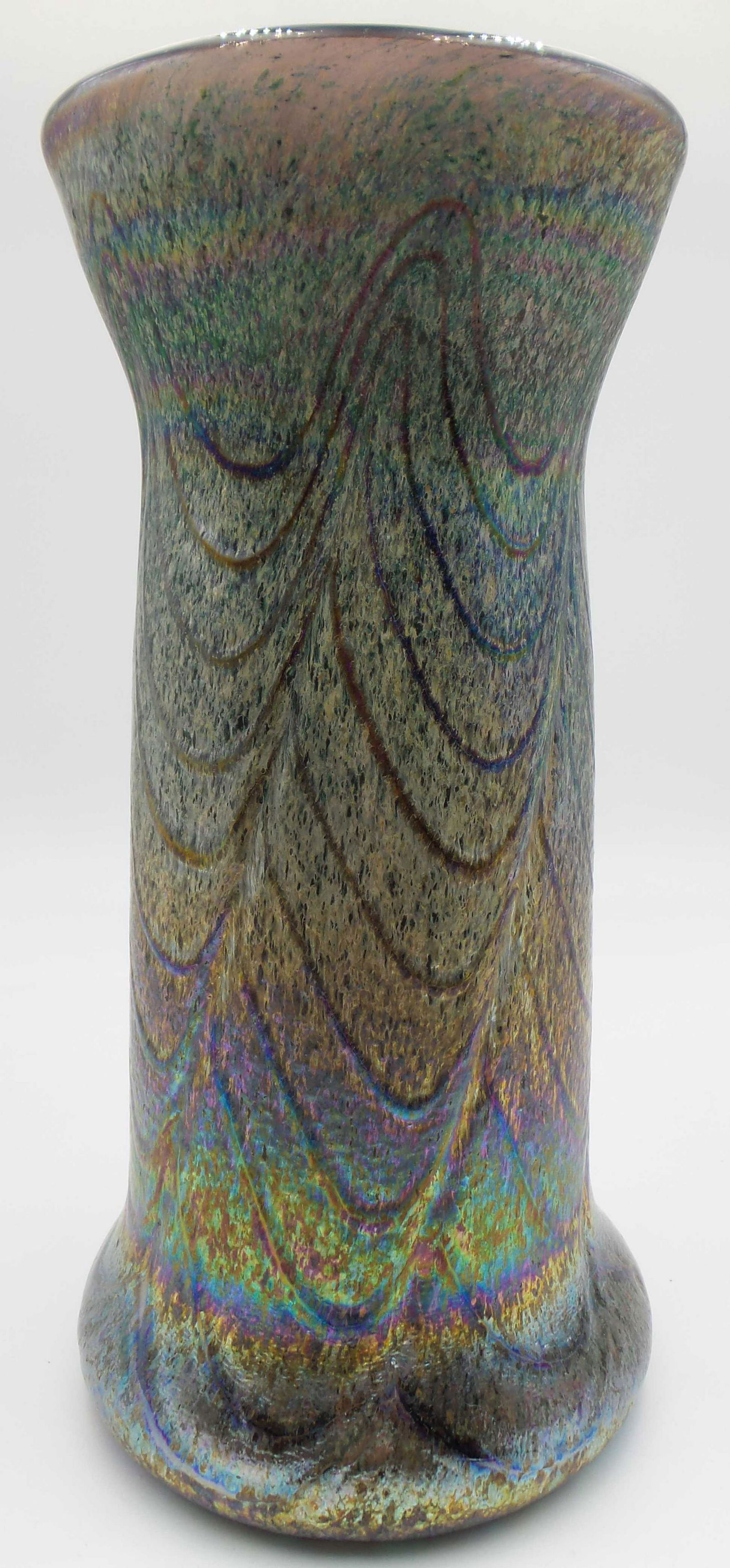 Vintage H. A. THOMAS Iridescent Art Glass Designer Vase (1 of 9)