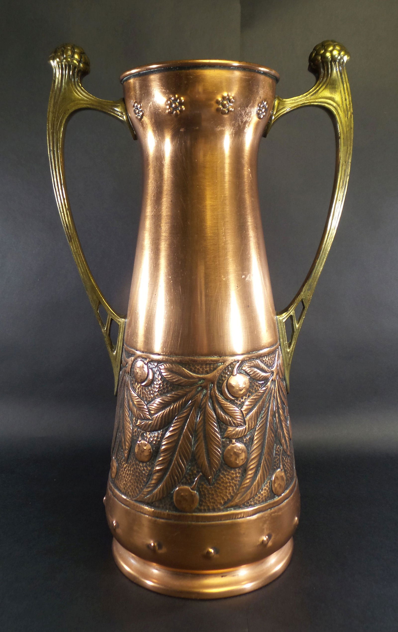 Antique ca. 1900 Art Nouveau WMF Germany Copper & Brass Vase (1 of 8)