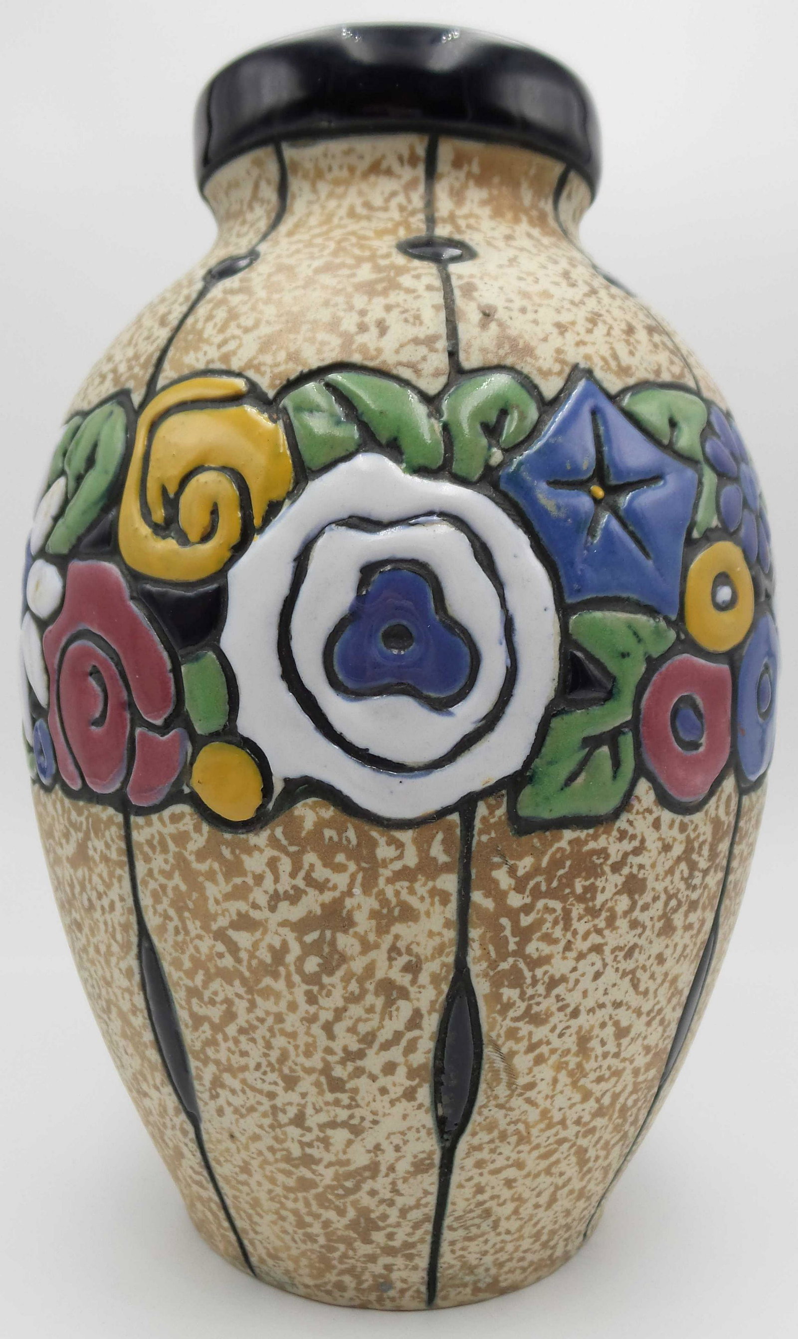 Antique AMPHORA Czechoslovakia Blue Porcelain Vase (1 of 11)