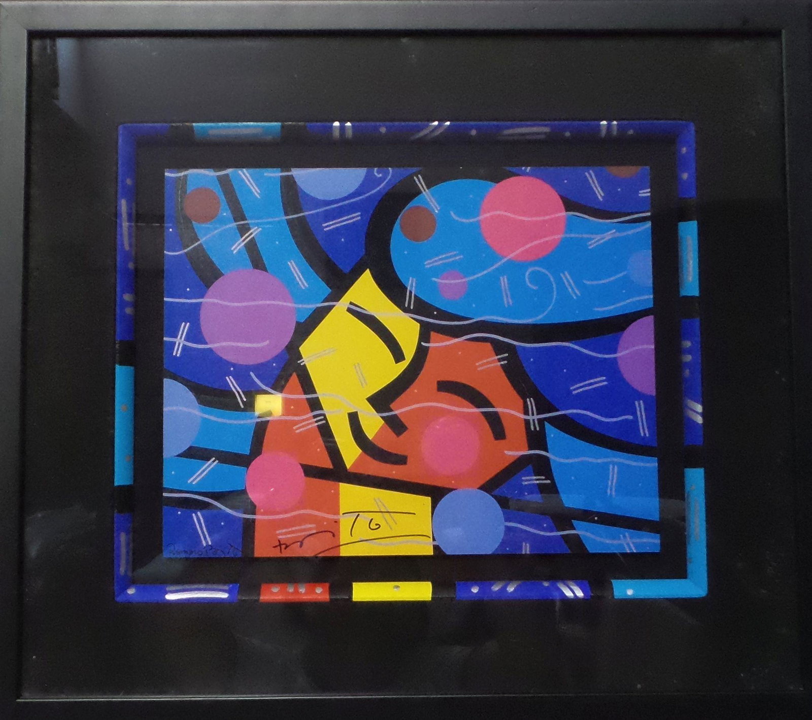 Vintage ROMERO BRITTO "Breeze" Signed Mixed Media Artwork (1 of 7)