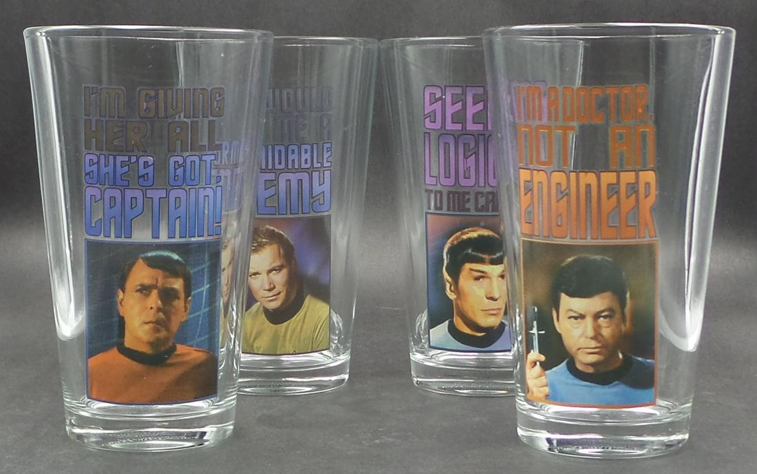 Set of 4 Vintage VANDOR STAR TREK Glasses (1 of 9)
