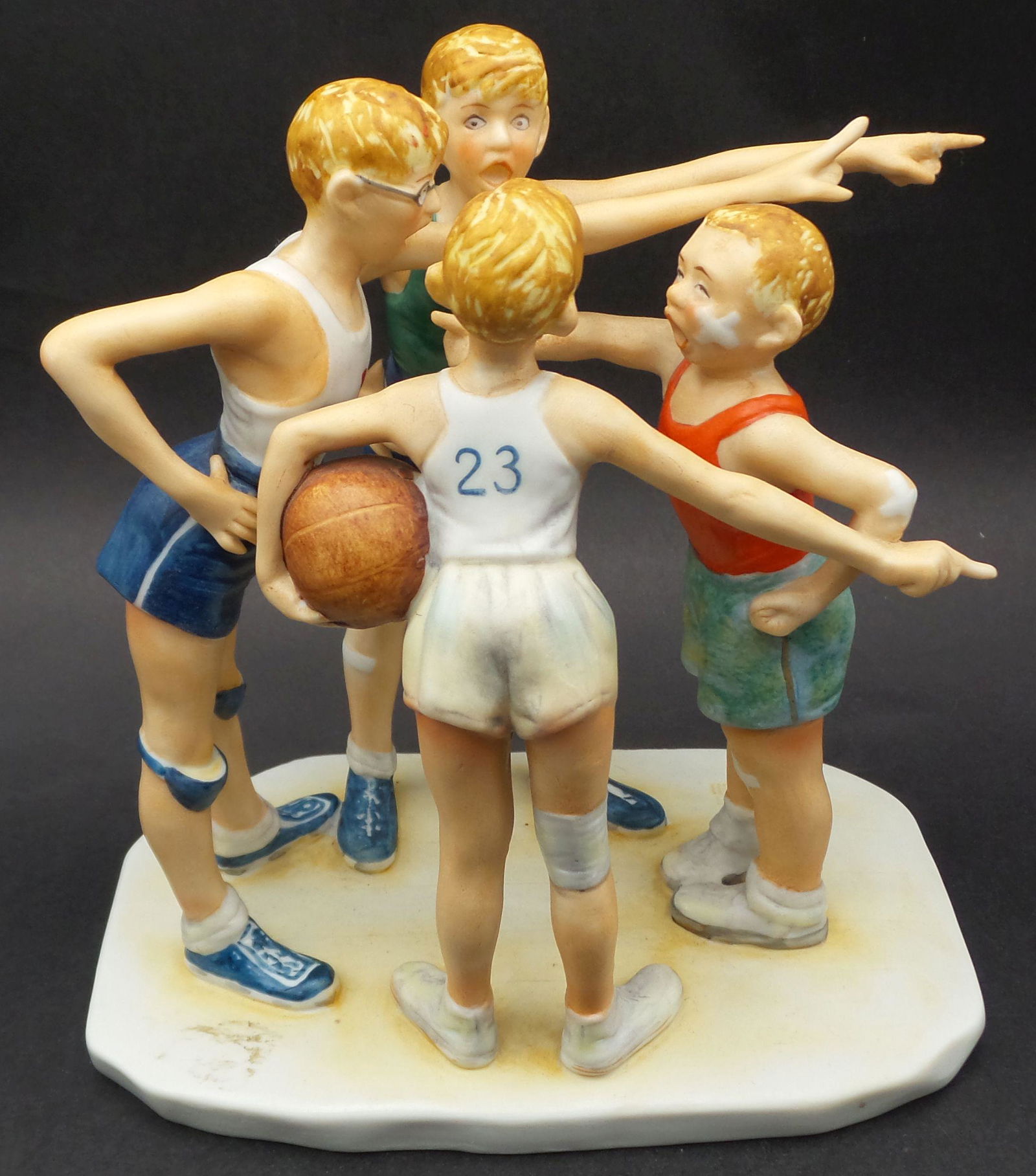 Vintage GORHAM NORMAN ROCKWELL "Oh Yeah?!?" Group of Boys Ceramic Figurine (1 of 11)
