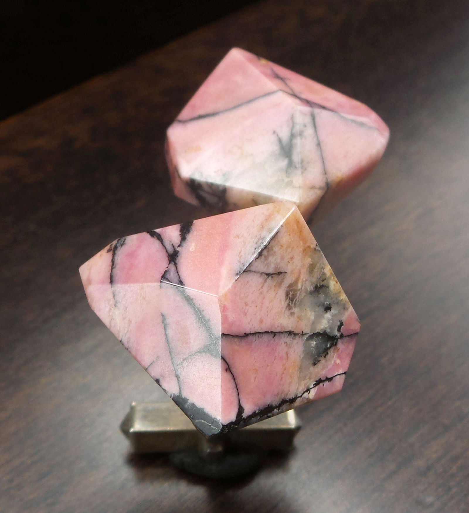 Vintage Mid-Century Modern European 800 Silver & Rhodochrosite Cufflinks (1 of 7)