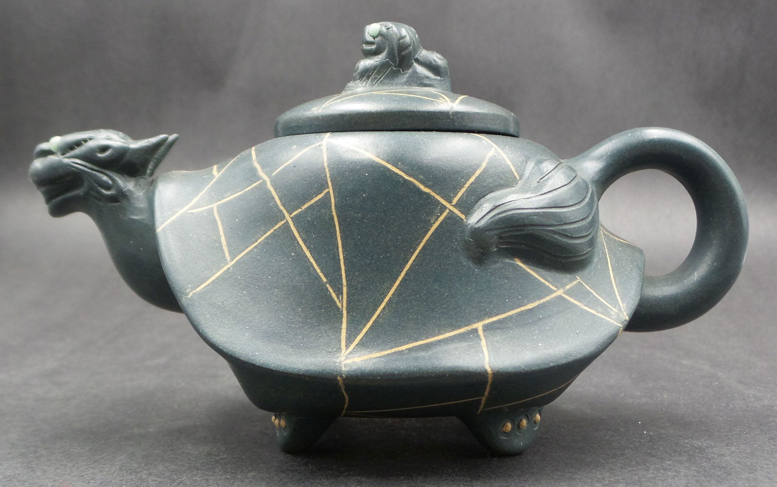 Vintage Signed Asian Ceramic Dragon Teapot (1 of 11)