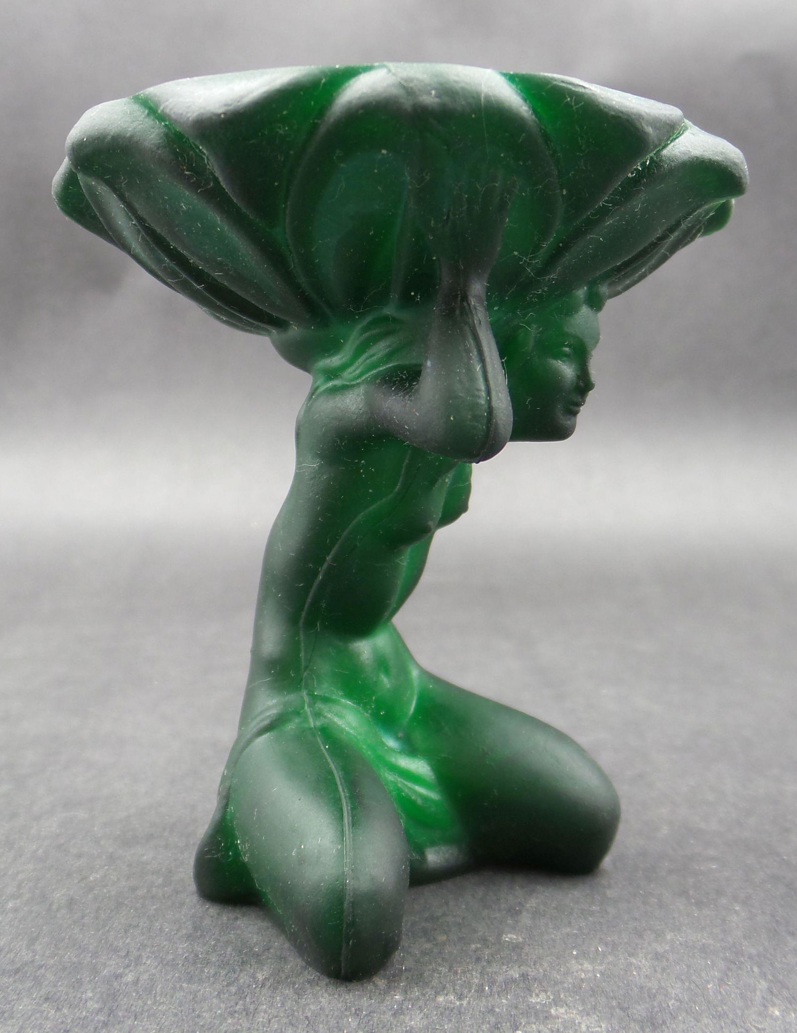 Vintage Art Deco European Malachite Glass Ring Dish (1 of 10)