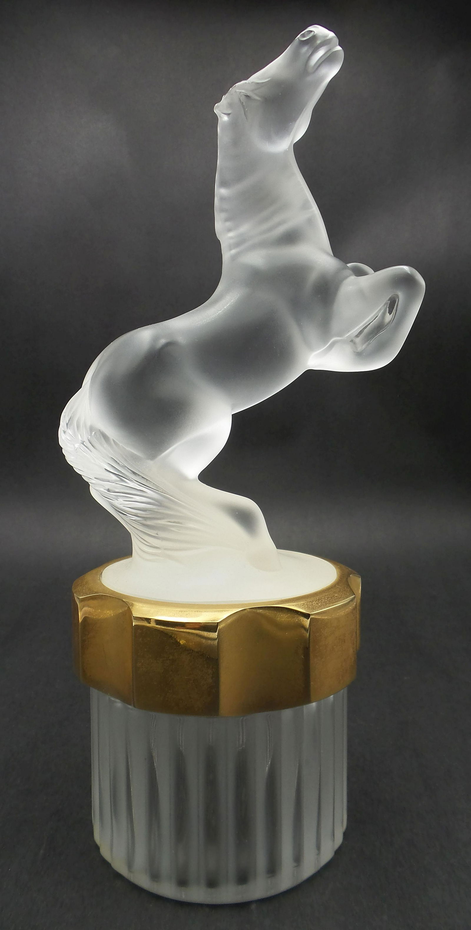 Vintage LALIQUE Pour Homme France EQUUS Factice Horse Shaped Art Glass Perfume Bottle (1 of 13)