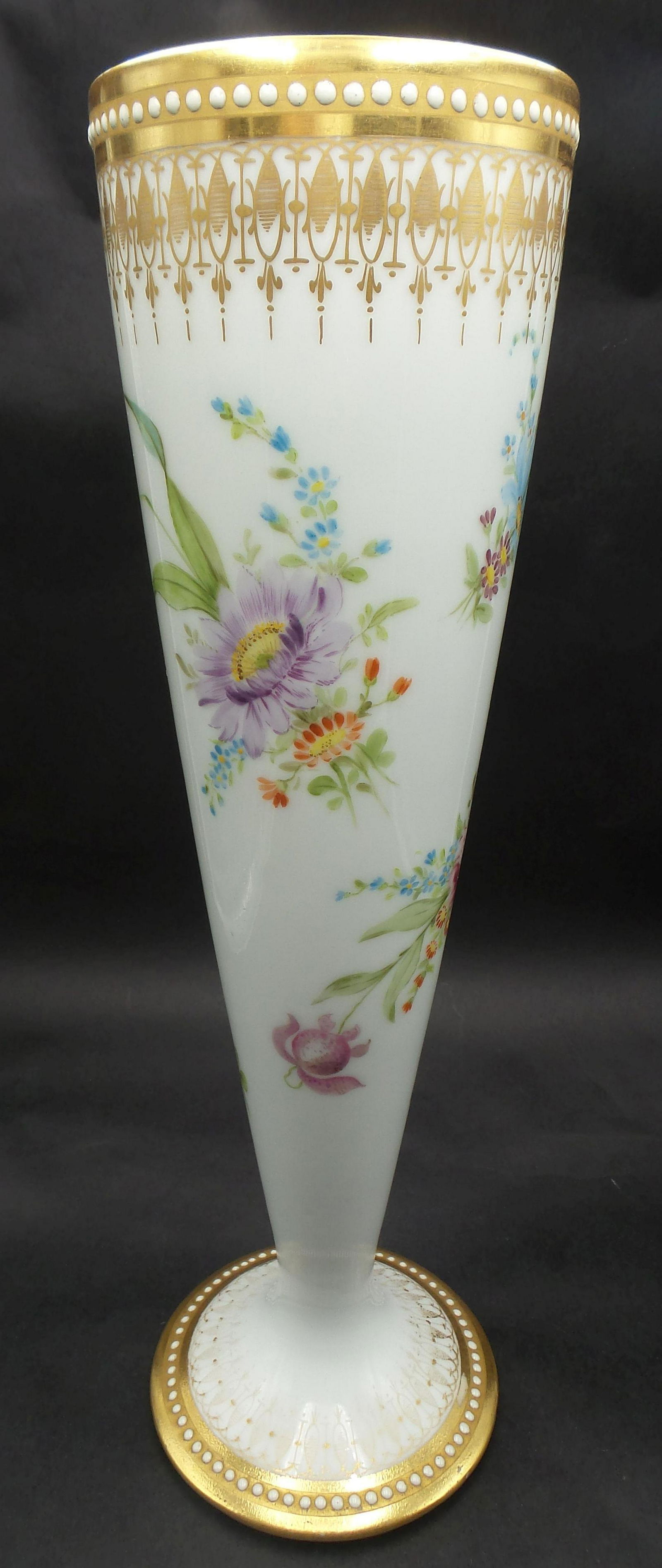 Antique ca. 1900 A. KLINGENBERG Limoges France 22K Gold Hand Painted Porcelain Vase (1 of 12)