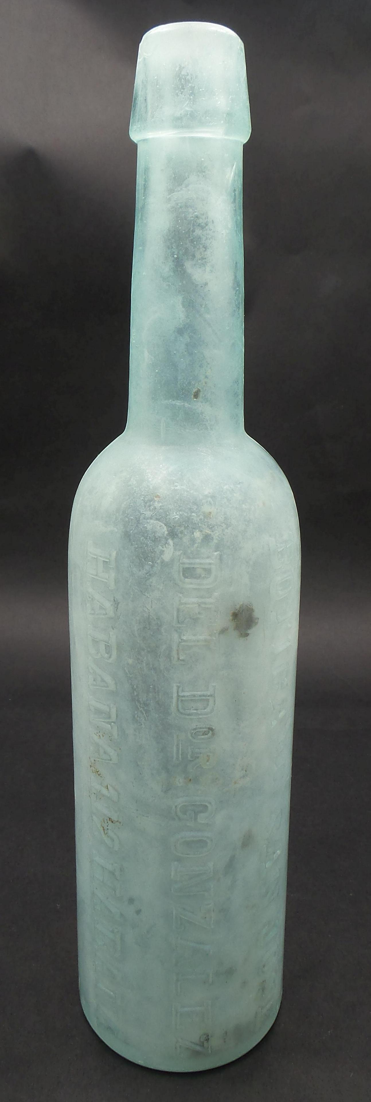 Rare Antique BOTICA DE SAN JOSE Cuba Blue Medicine Bottle: Nicely embossed bottle. Measures approx. 9 3/4" high. Some wear according to age but no major damage. From a South Florida Estate Collection.