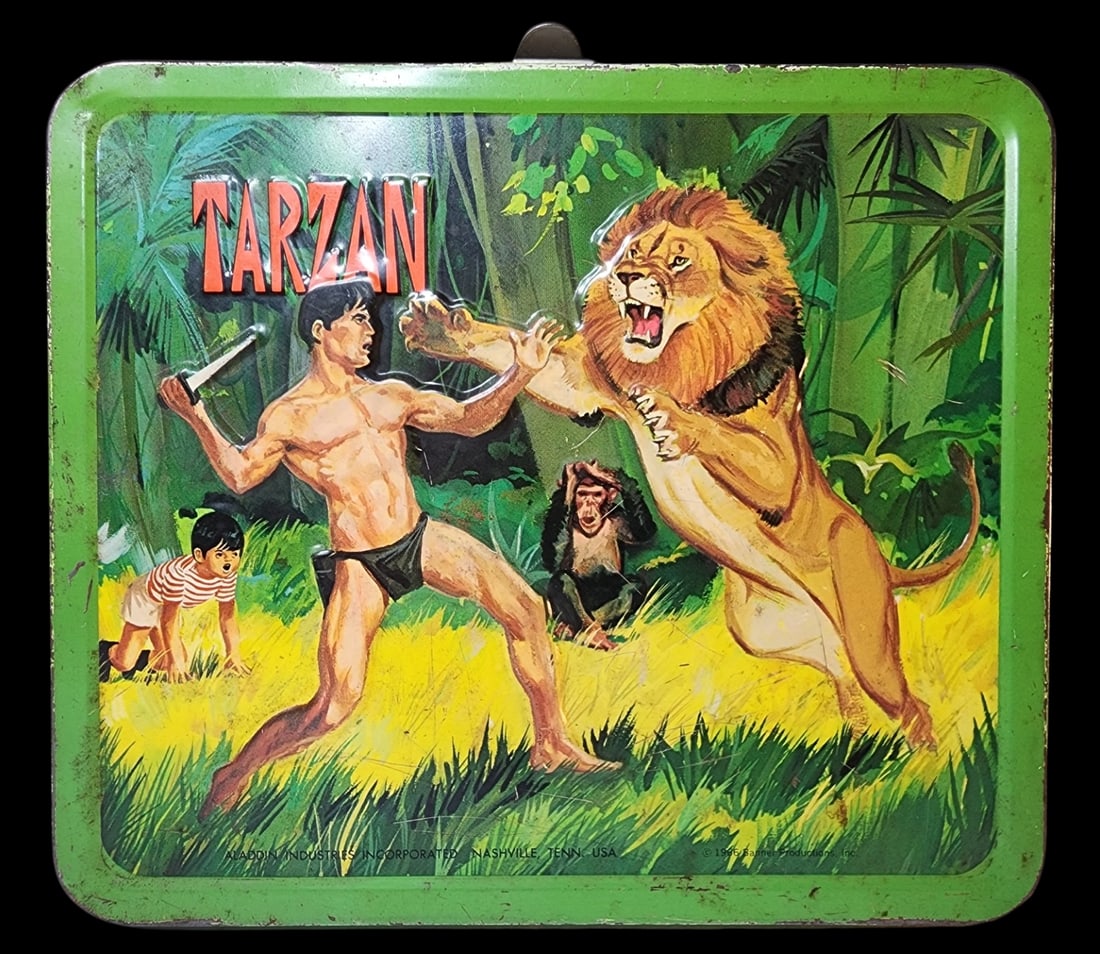 Vintage 1960s Mid-Century ALADDIN TARZAN Lunch Box (1 of 8)