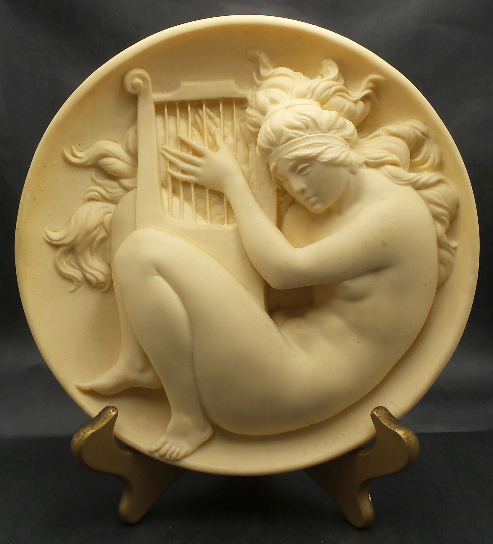 Vintage SERGIO BENVENUTI Italy Ltd. Ed. Sculptural Resin Collectors Plate "Muse of Music" (1 of 4)