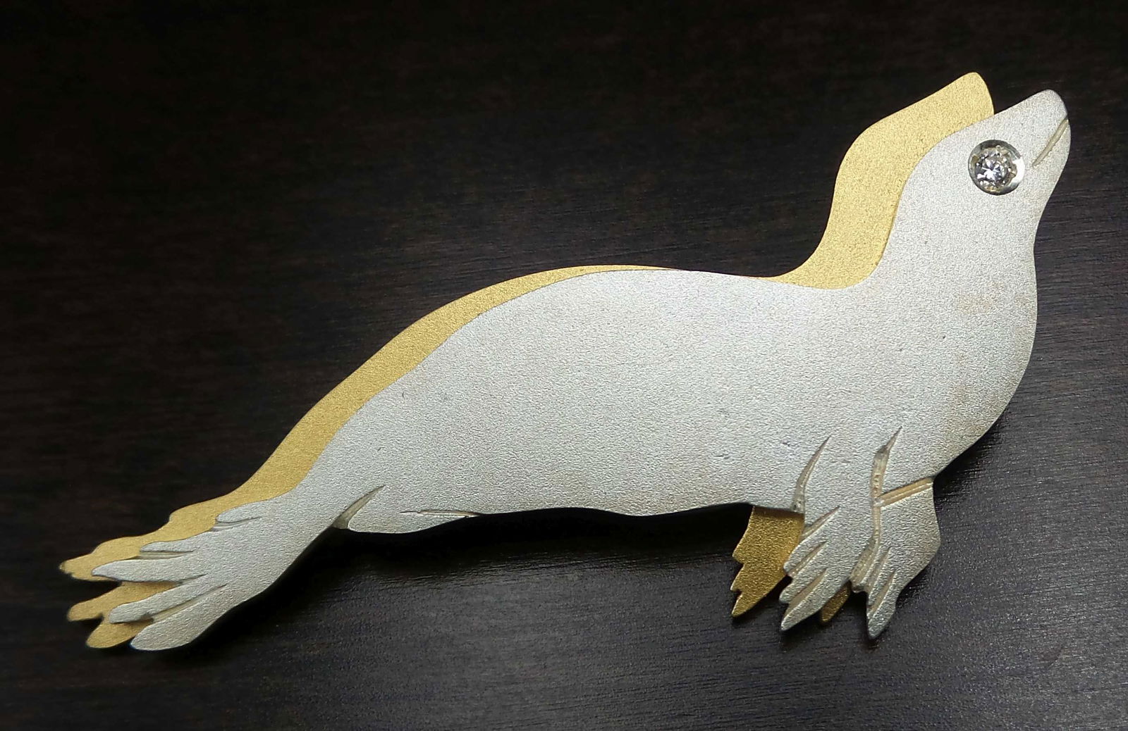 Vintage ca. 1960s Mid-Century European Sterling Silver Designer Seal Brooch (1 of 6)