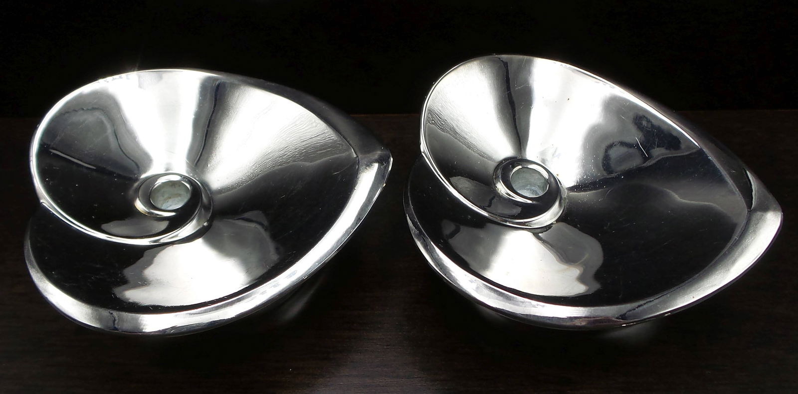 Pair of Vintage DANSK Design Japan Stainless Steel Miniature Candleholders (1 of 5)