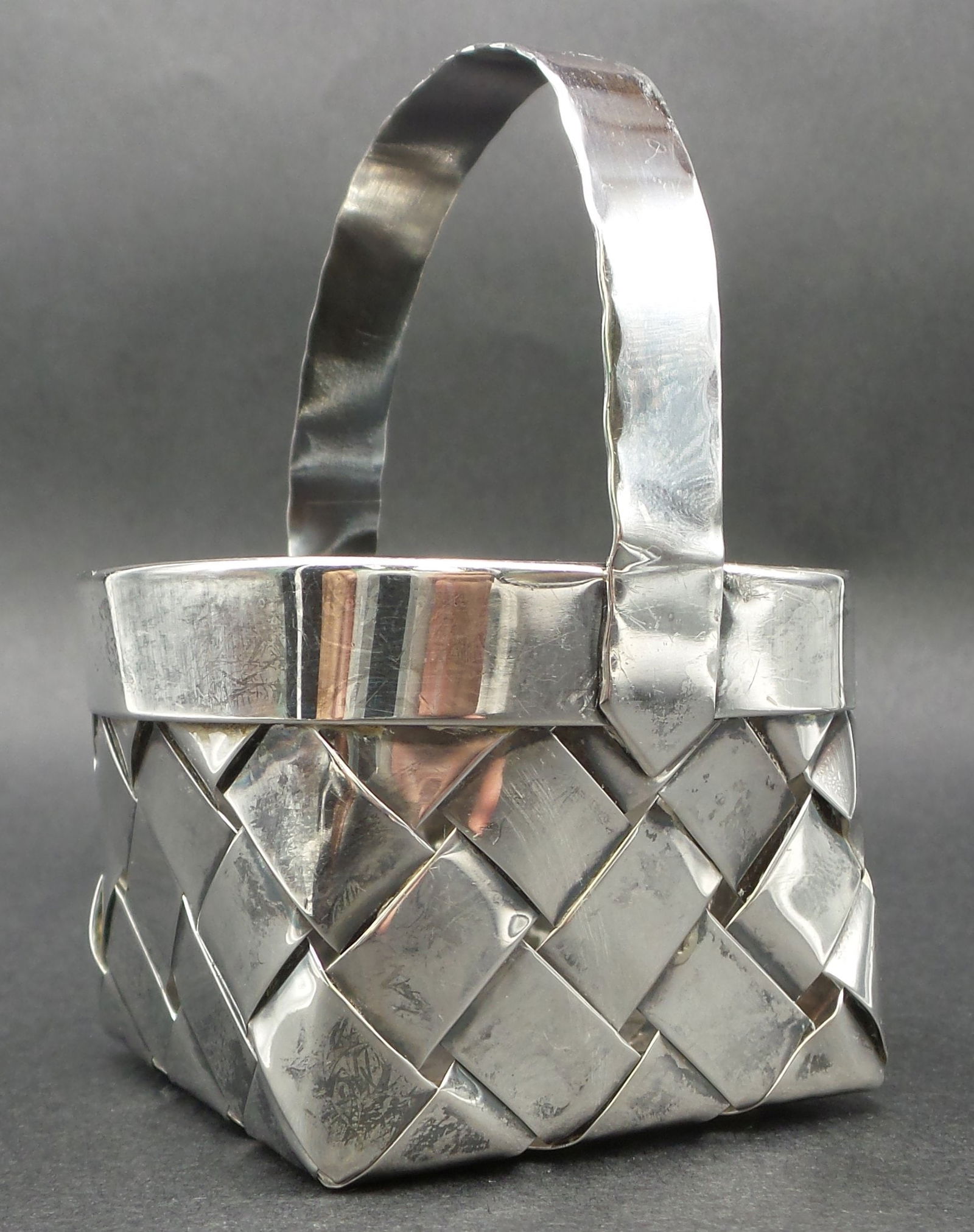Vintage CARTIER Hand Woven Sterling Silver Basket (1 of 7)