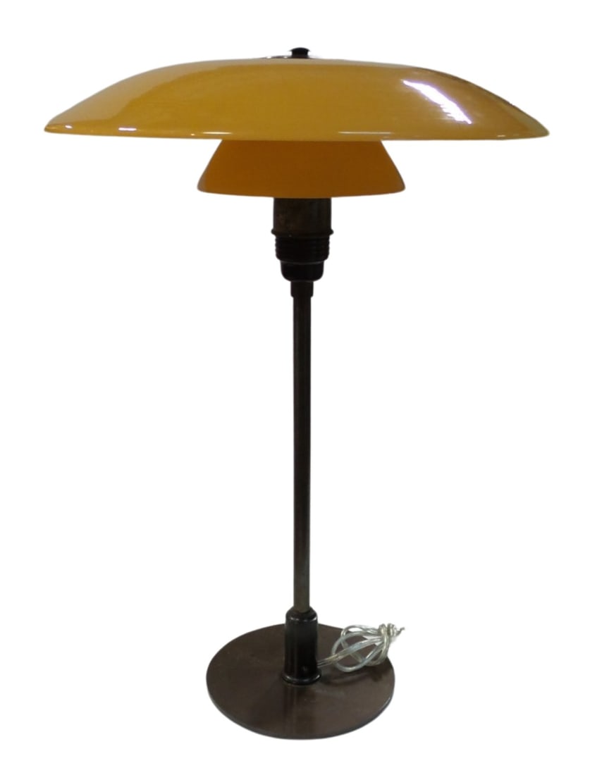 Stylish POUL HENNINGSEN (1894-1967) Art Deco Amber Table Lamp Model PH 3/2 (1 of 6)