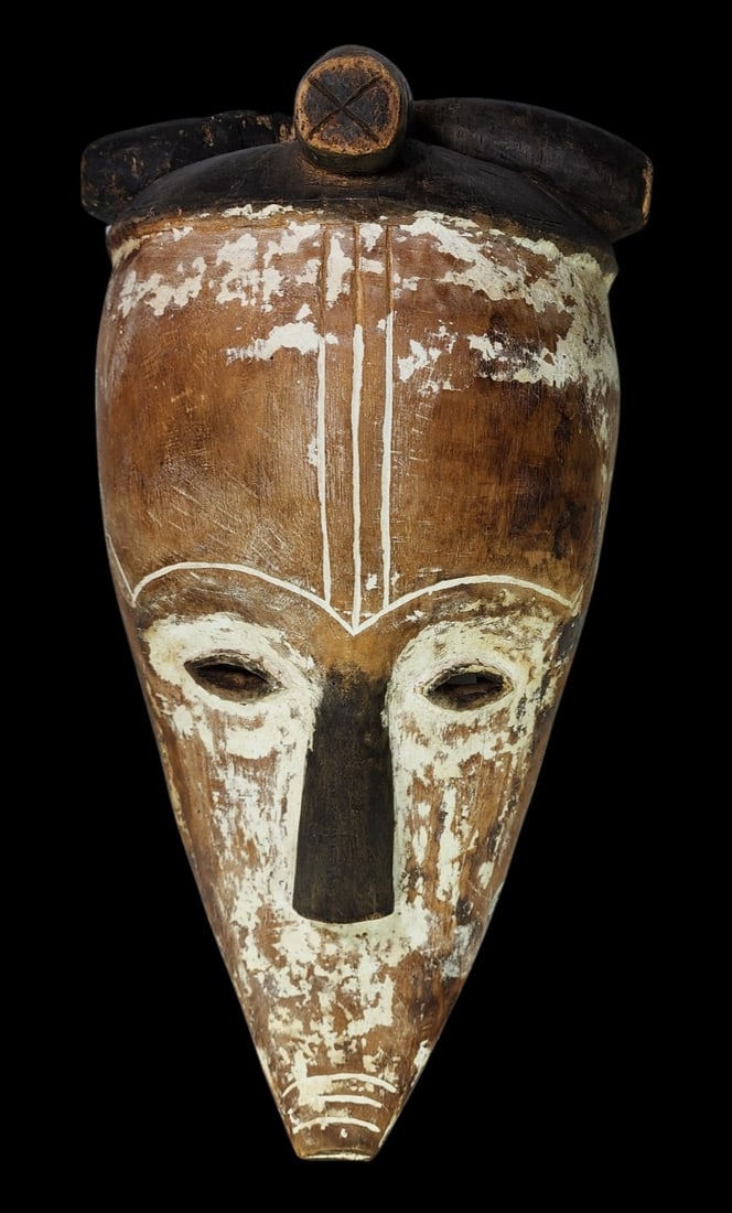 Large Elongated Antique African Hand Carved Wood Mask (1 of 9)