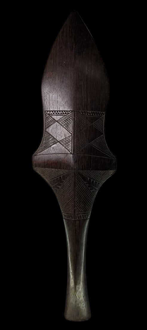 Vintage African Hand Carved Ceremonial Wood Sword (1 of 5)