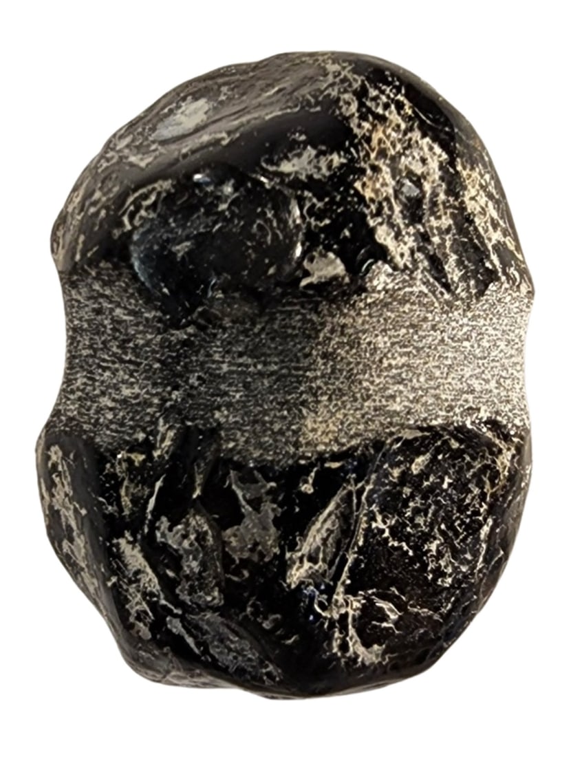 Antique Early 1800s Arapaho Native American Hand Carved Black Obsidian Tool (1 of 3)